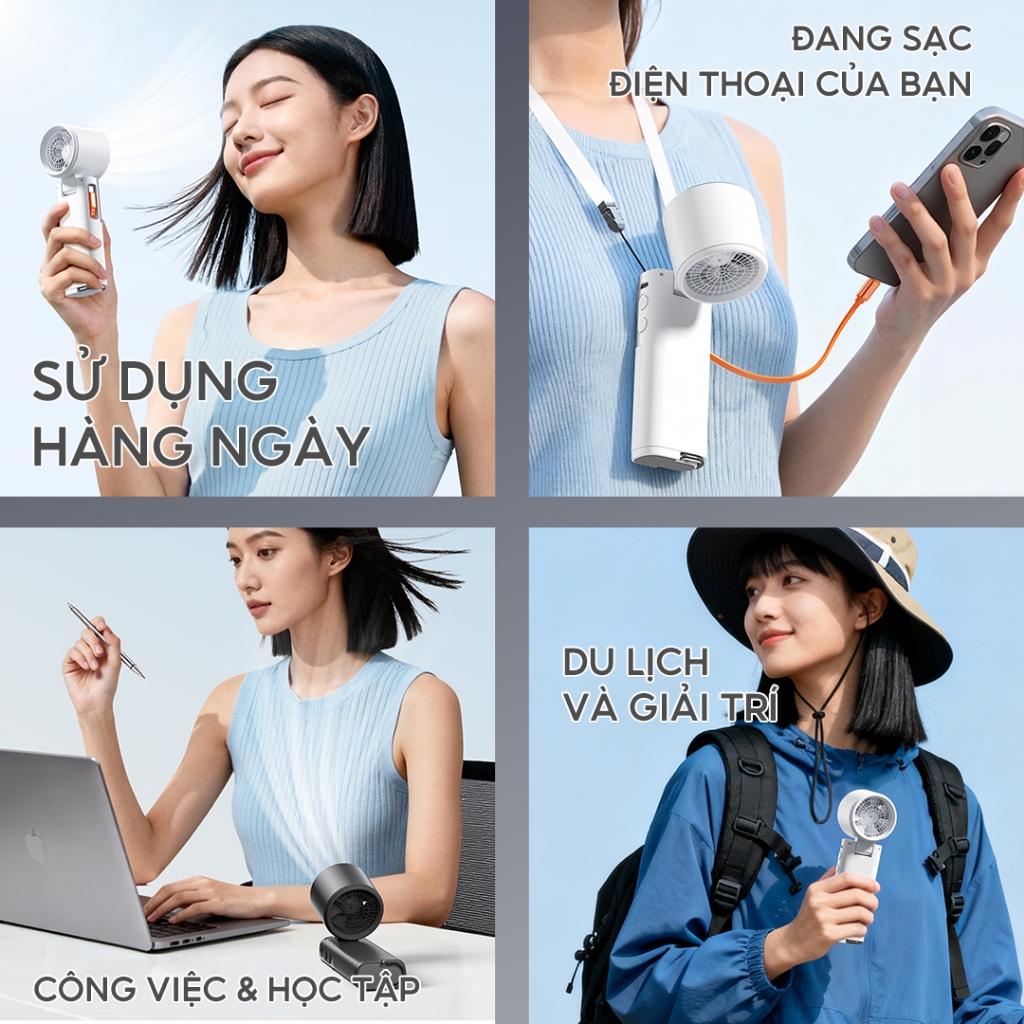 Yodevoe X80 Quạt Cầm Tay Quạt gấp 4000mAh Với chức năng sạc kho báu Có thể làm lạnh Gấp 180 ° | BigBuy360 - bigbuy360.vn
