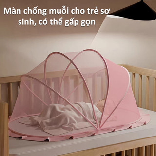 Màn chống muỗi gấp tự động cho trẻ sơ sinh - Màn chống muỗi di động có tấm che nắng