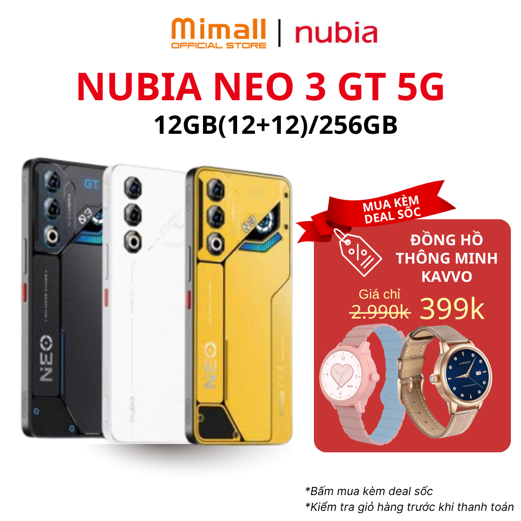 [BÁN CHẠY] Điện thoại Gaming Nubia Neo 3 GT 5G 24(12+12)GB I 256GB I màn hình OLED 1300 nits I Pin 6