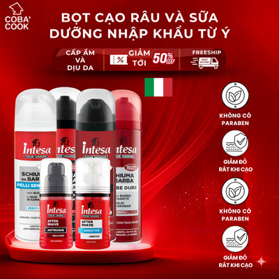 Combo Bọt Cạo Râu 300ml và Sữa Dưỡng Sau Cạo 100ml Intesa Ý Hàng Cao Cấp Cho Phái Mạnh