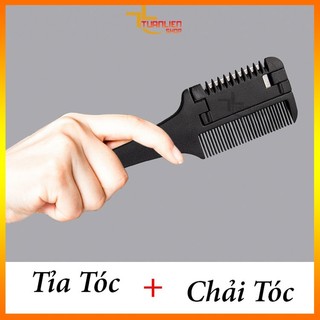 Lược Tỉa Tóc 2 Đầu Cho Nam Nữ - Lược Cắt Tóc Kèm Lưỡi Dao, Tỉa Tóc Mỏng Tại Nhà, Salon Chuyên Dụng