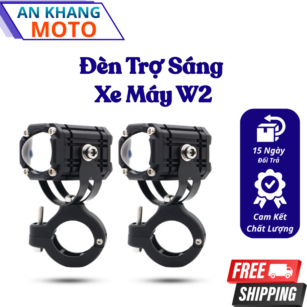 Đèn Trợ Sáng Bi Cầu Mini W2 Phiên Bản 2026 Chống Nước, 4 Chế Độ Tích Hợp
