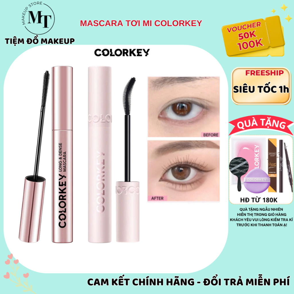 Chuốt mi mascara COLORKEY Giúp Mi Dài Và Tơi lâu trôi không lem không vón cục  | MT MAKEUP STORE | BigBuy360 - bigbuy360.vn