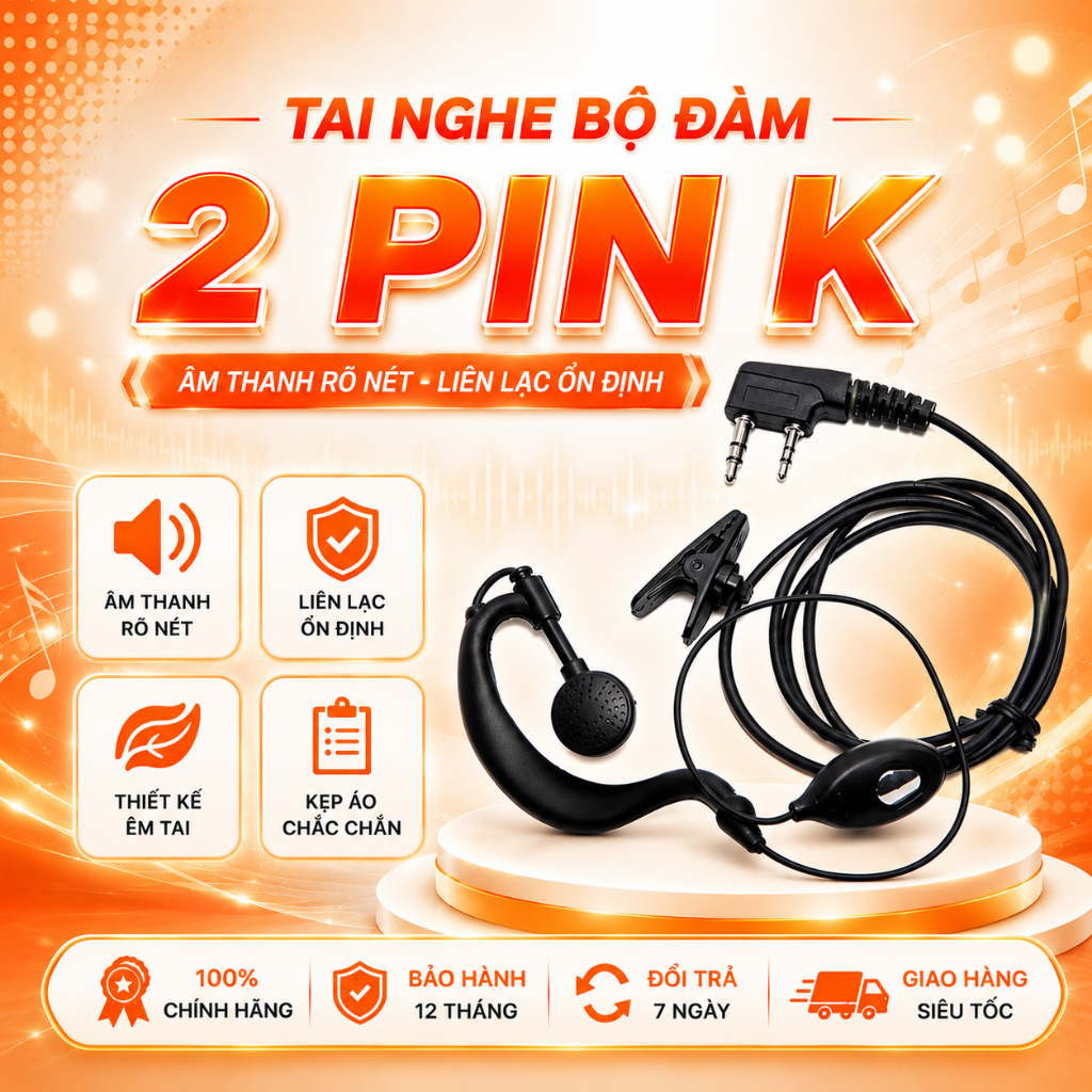 Tai Nghe Bộ Đàm Các Loại Dùng Cho Bộ Đàm Baofeng, Motorola, Kenwood