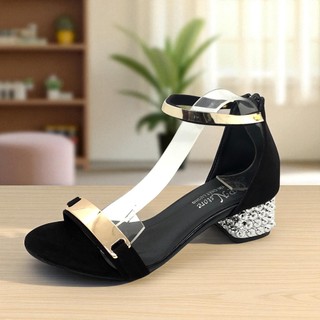 Giày cao gót nữ 5p gót đa cổ đồng - SD07
