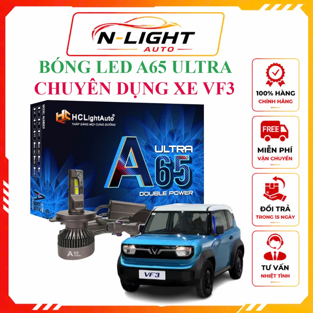 Bóng LED A65 ULTRA  Chân H7 Chuyên Dụng Cho VinFast VF3