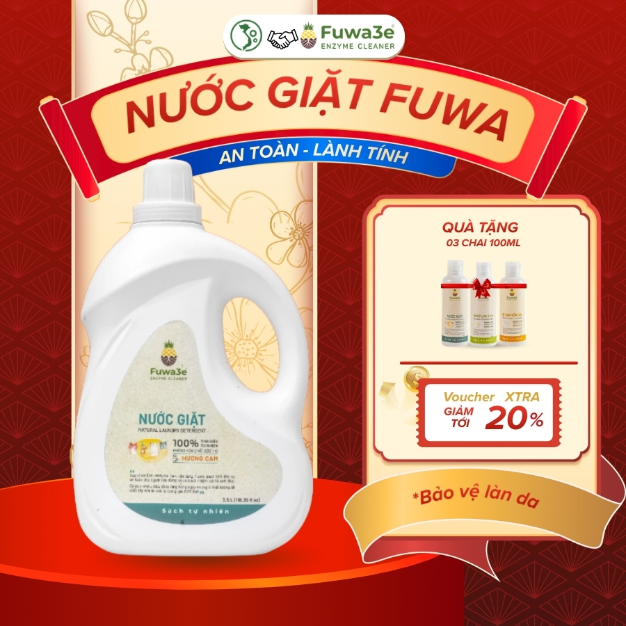 [ Tặng 3 chai 100ml] Nước Giặt Hữu Cơ Cho Bé Sơ Sinh Fuwa3e Chiết Xuất Enzyme Sinh Học Thiên Nhiên An Toàn Cho Bé