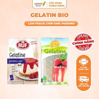 Bột gelatin RUF Bio, Gelatin Hữu Cơ Dạng Lá Làm Thạch, Chip Chip, Pudding, Kẹo Dẻo 9G