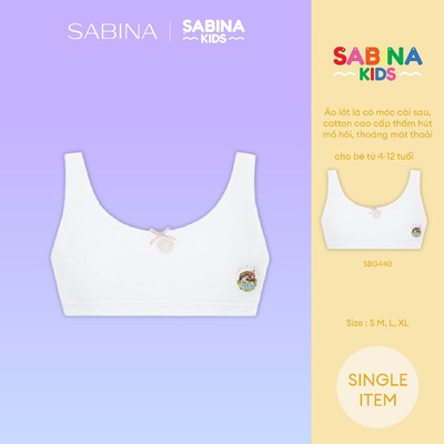 Áo Lót Không Mút Màu Trắng Cho Trẻ Mẫu Giáo Hoặc Tiểu Học Sabinie By Sabina SBG440WH