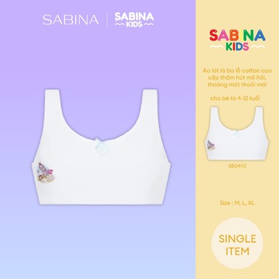 Áo Lót Không Mút Màu Trắng Cho Trẻ Mẫu Giáo Hoặc Tiểu Học Sabinie By Sabina SBG443WH
