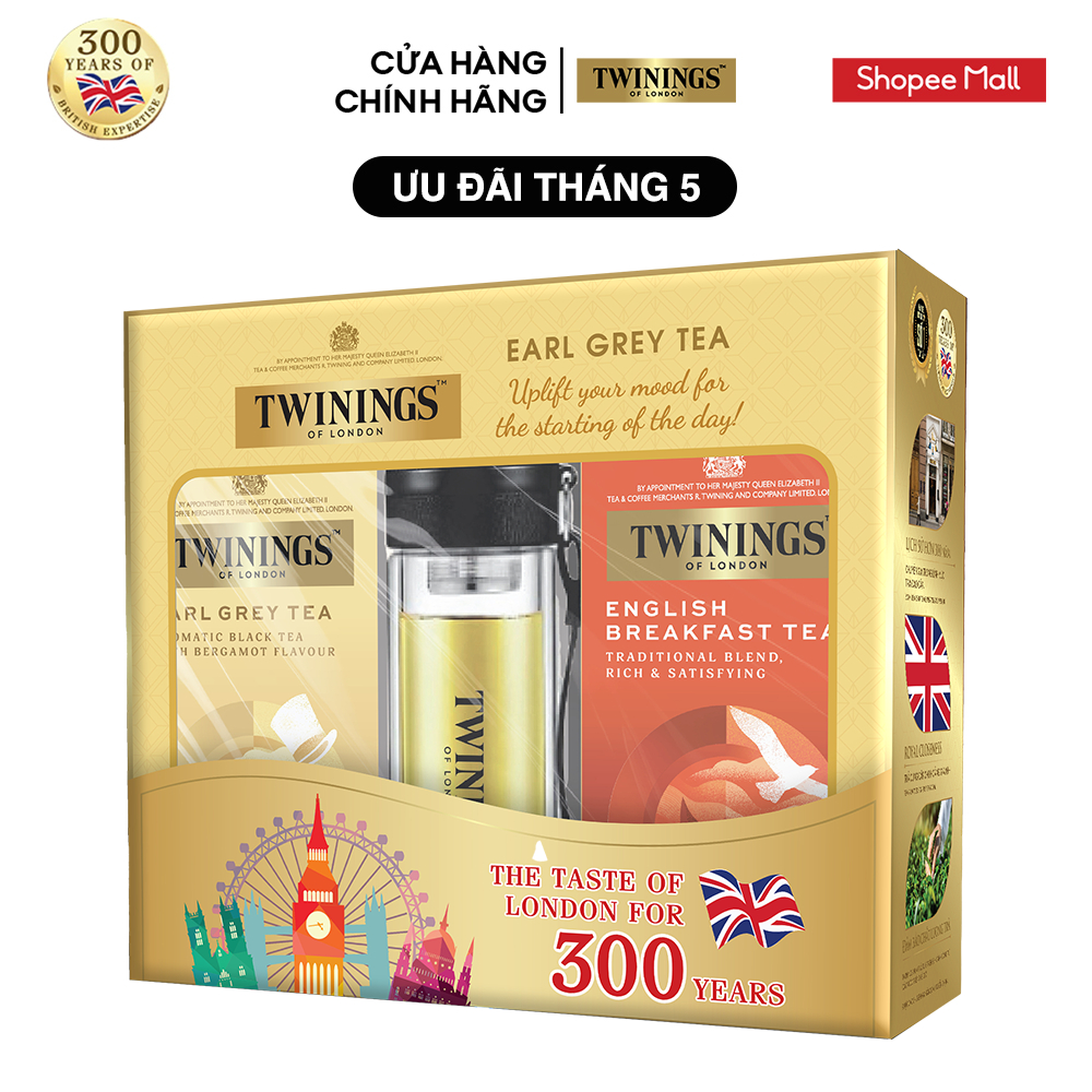 Hộp quà tặng ý nghĩa Twinings (Có tặng kèm Bình Lọc Trà Cao Cấp Twinings)