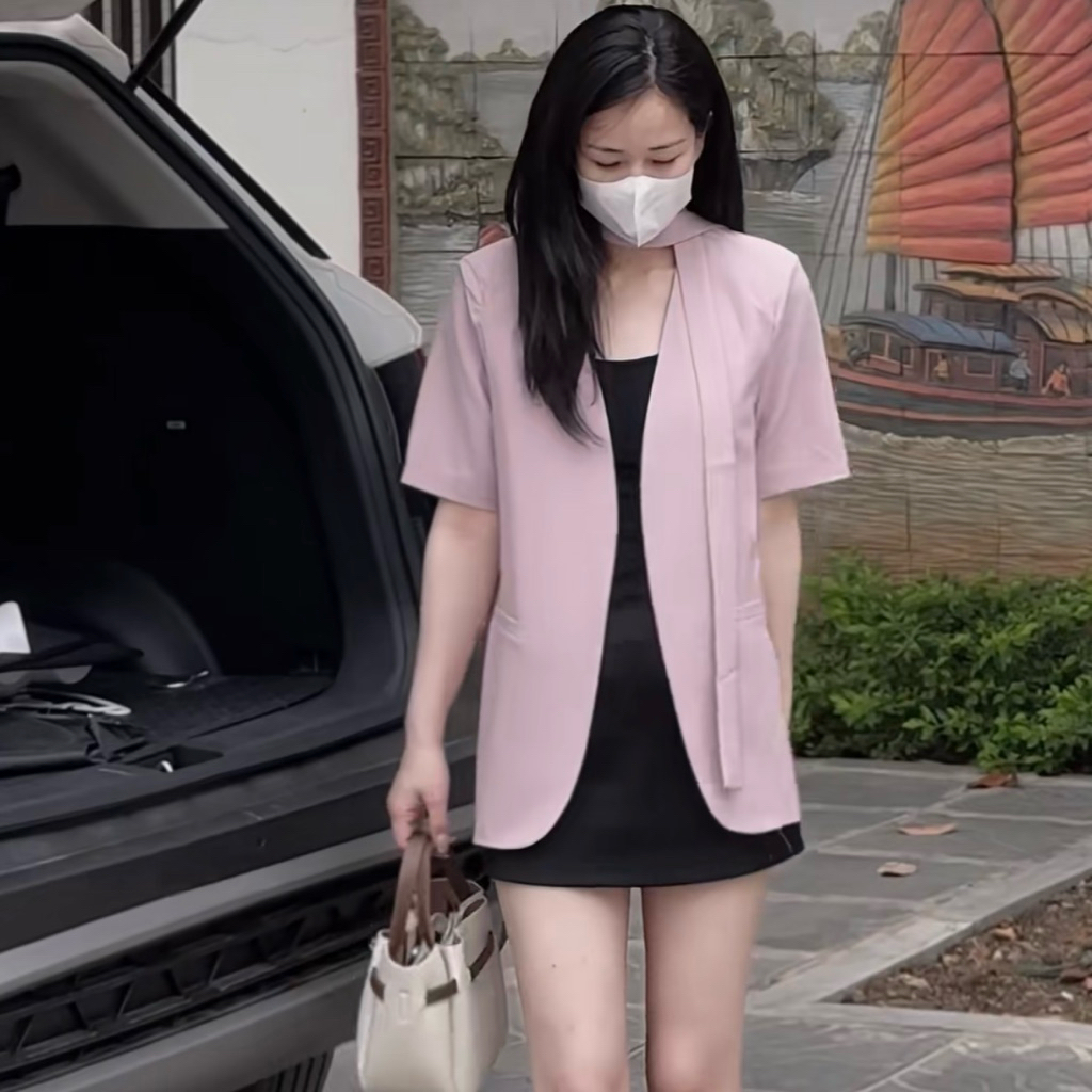 Áo Blazer Boiling, áo khoác Dạ chần bông dài tay form suông rộng phong cách hàn quốc