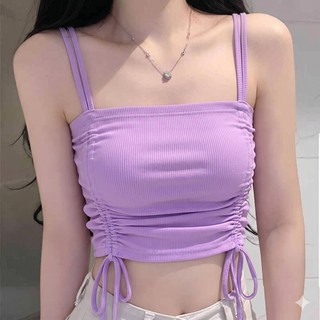 Áo Croptop 2 Dây Nữ Rút Dây Ôm Body Quyến Rũ Cá Tính