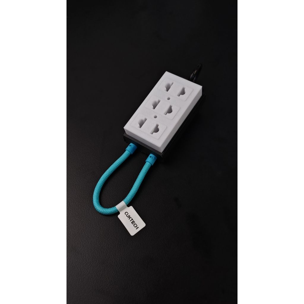 Móc Khóa CUKTECH 240W Hình Ổ Cắm Mini Decor Cáp Type C Handmade In 3D