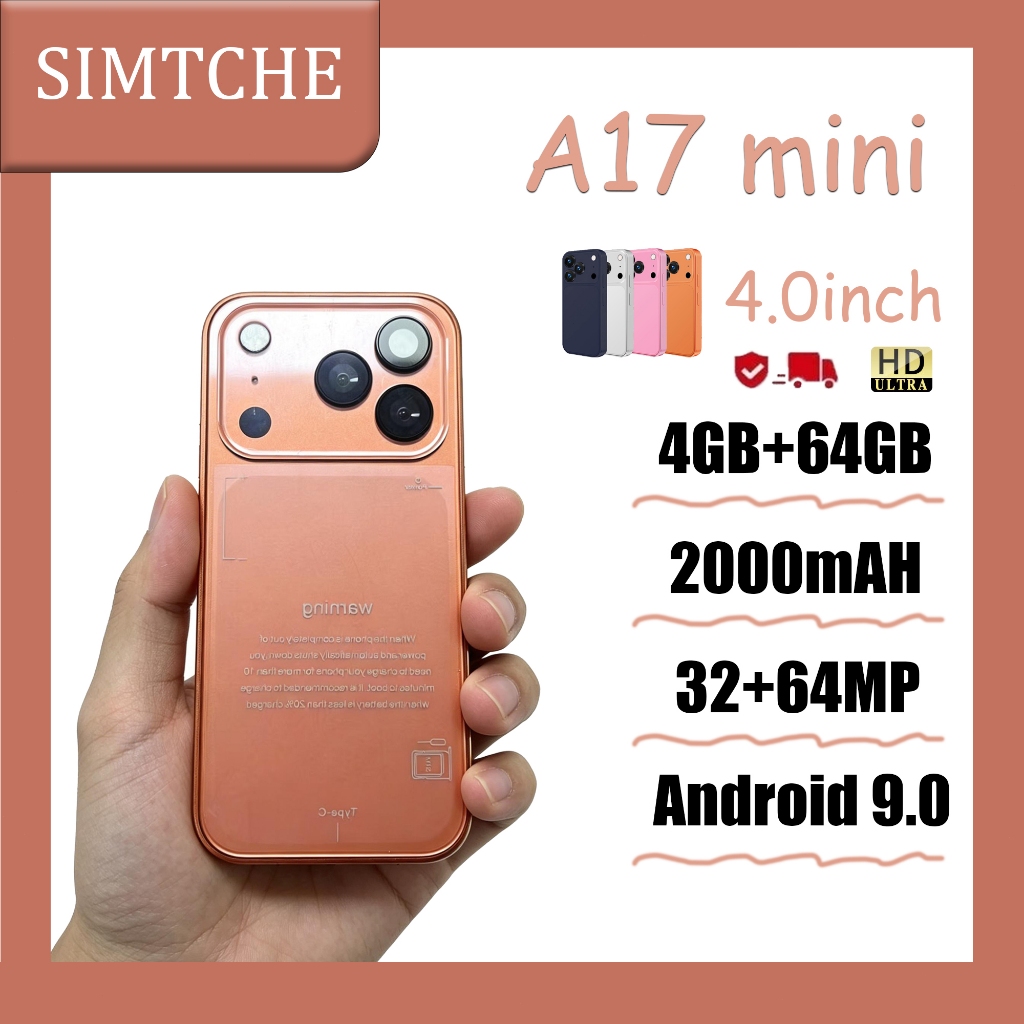 Chạm vào điện thoại thông minh mini A17 MINI 4.0inch 4GB+64GB Bộ nhớ siêu lớn Điện Thoại 1 Nghìn，MIN