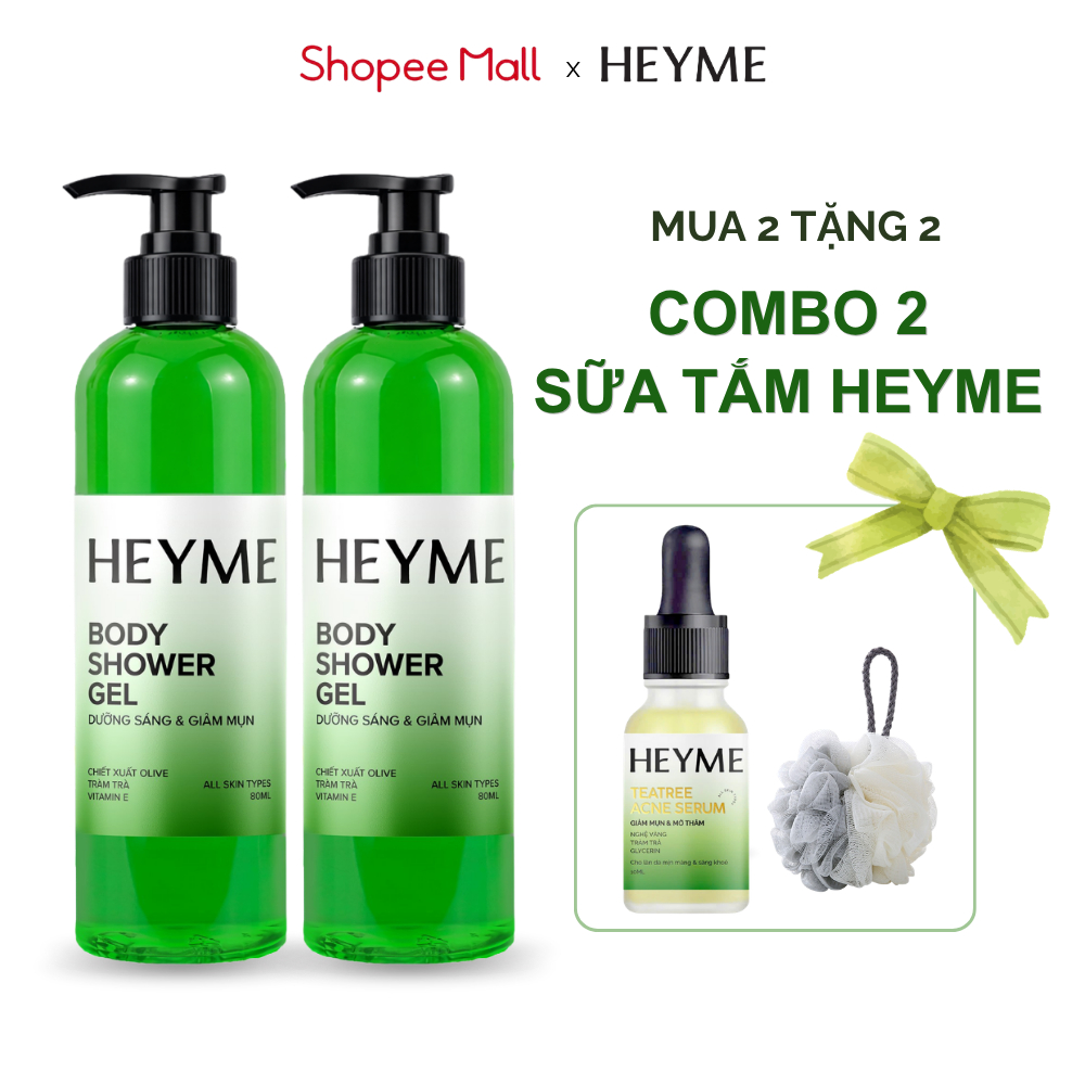 Combo 2 Sữa tắm hỗ trợ giảm mụn lưng, mụn cơ thể HEYME 300ML