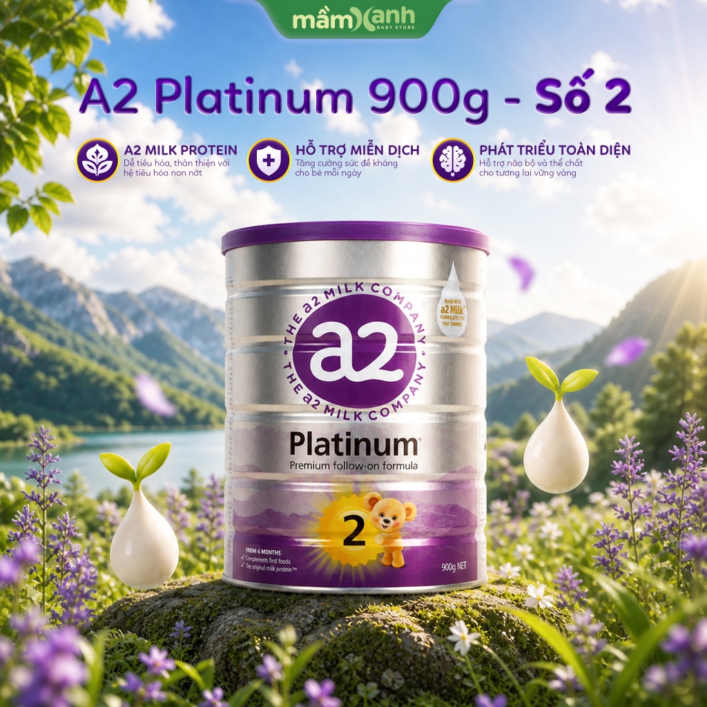 Sữa bột A2 Platinum 900g - Số 2