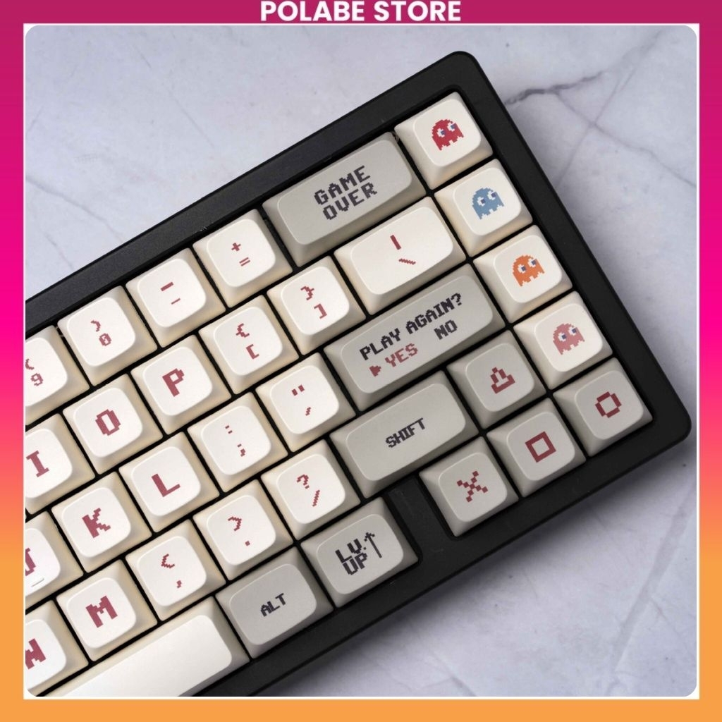Keycap Retro Mario Pixel Game XDA Profile PBT Dyesub Keycap ccoor điển Bàn Phím Cơ 60 65 75 TKL - Po