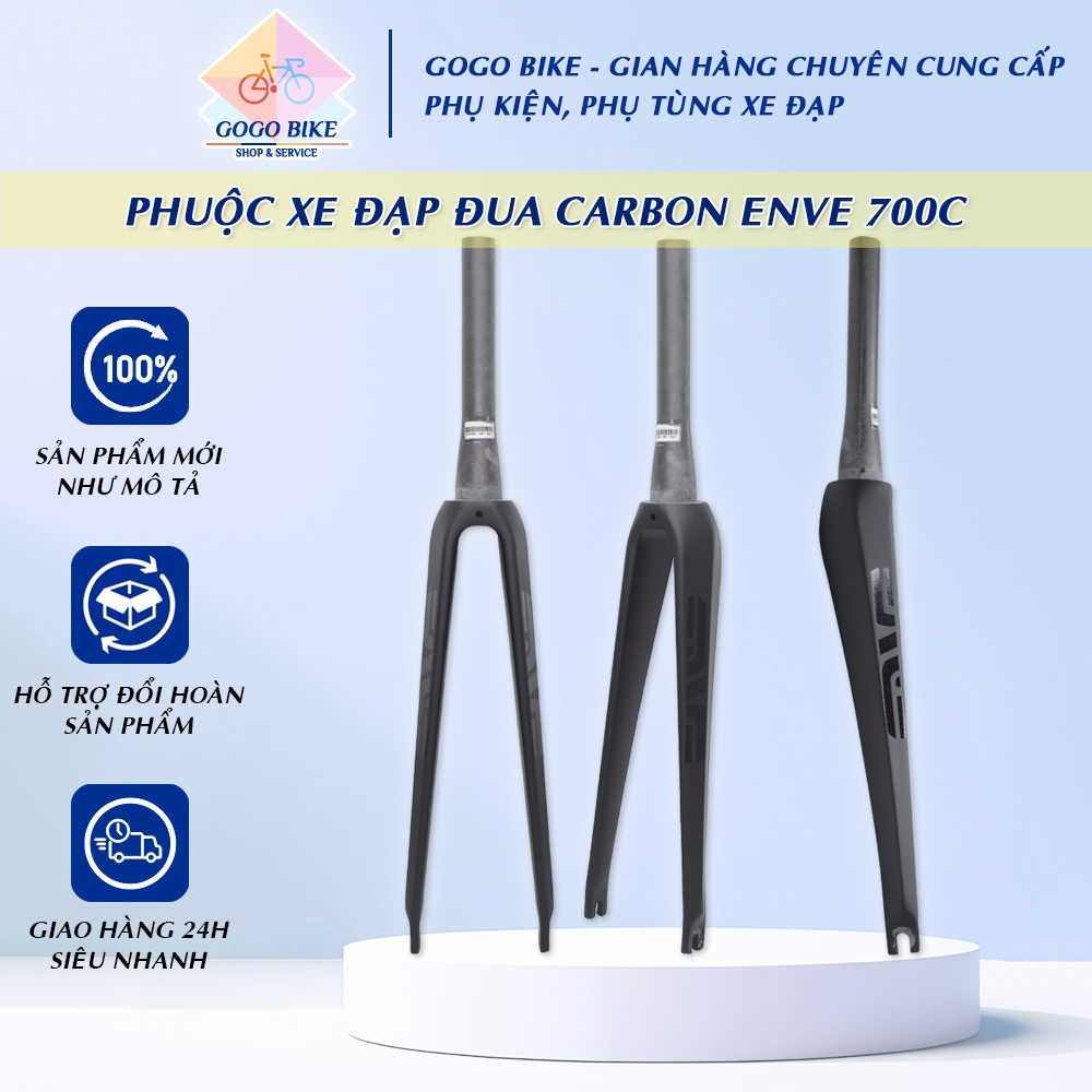 [GoGo Bike] Phuộc (Fork) xe đạp đua Carbon T800 ENVE 700C - Phanh V