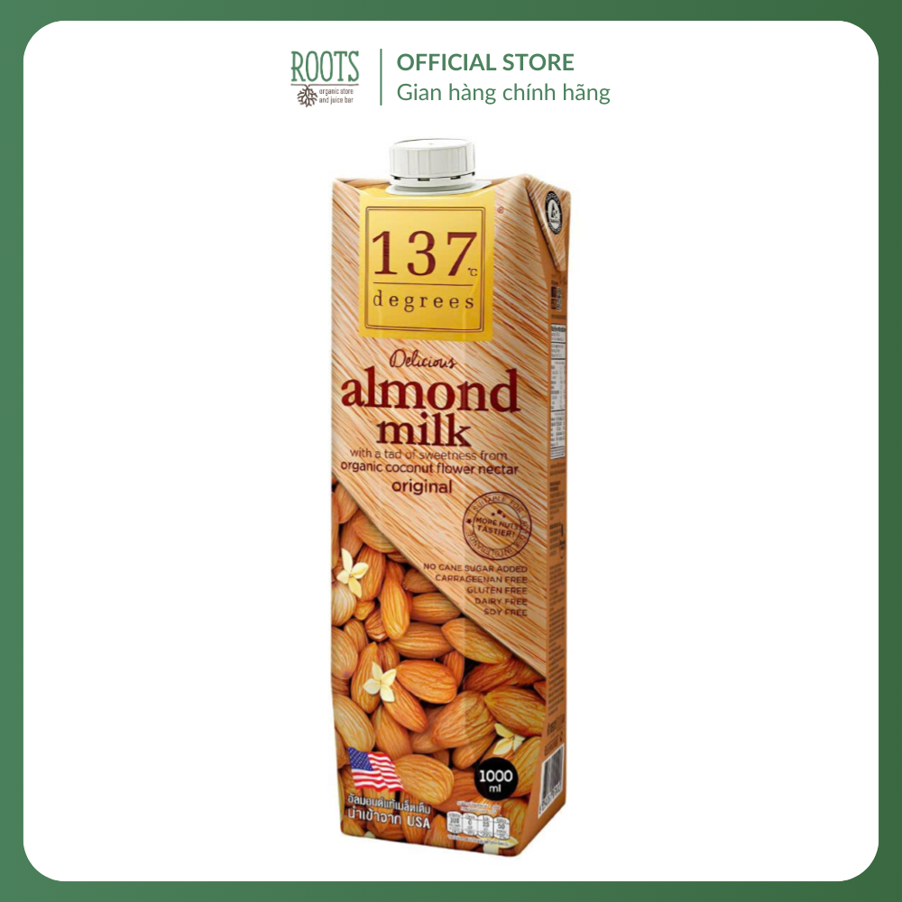 (Ship hỏa tốc) 137 DEGREES - Sữa Hạnh Nhân Mật Dừa, Almond Milk with Organic Coconut Flower Nectar O