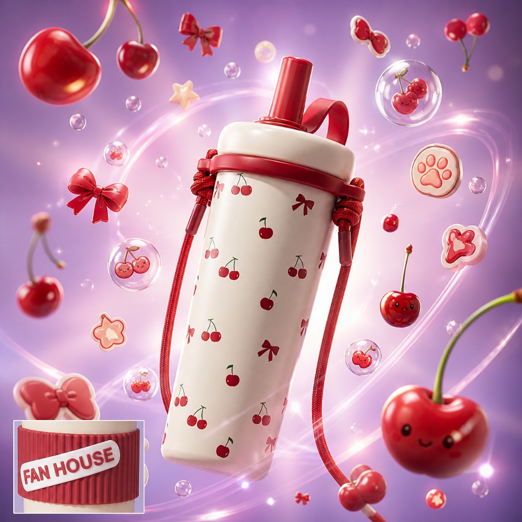Ly giữ nhiệt Straw Cup Ceramic 720ml inox 316L phủ sứ bình giữ nhiệt Fan House in hình tặng túi | BigBuy360 - bigbuy360.vn