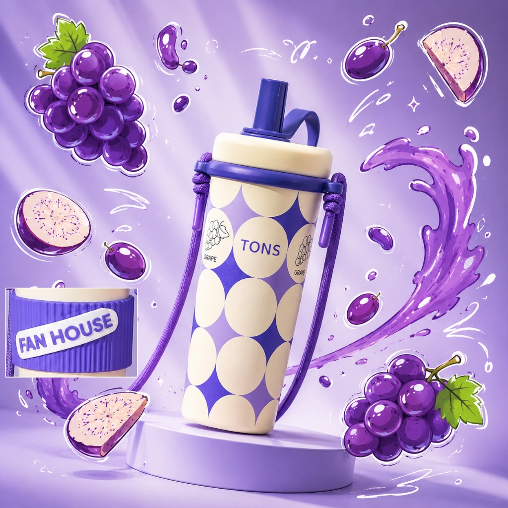 Ly giữ nhiệt Straw Cup Ceramic 720ml inox 316L phủ sứ bình giữ nhiệt Fan House in hình tặng túi | BigBuy360 - bigbuy360.vn