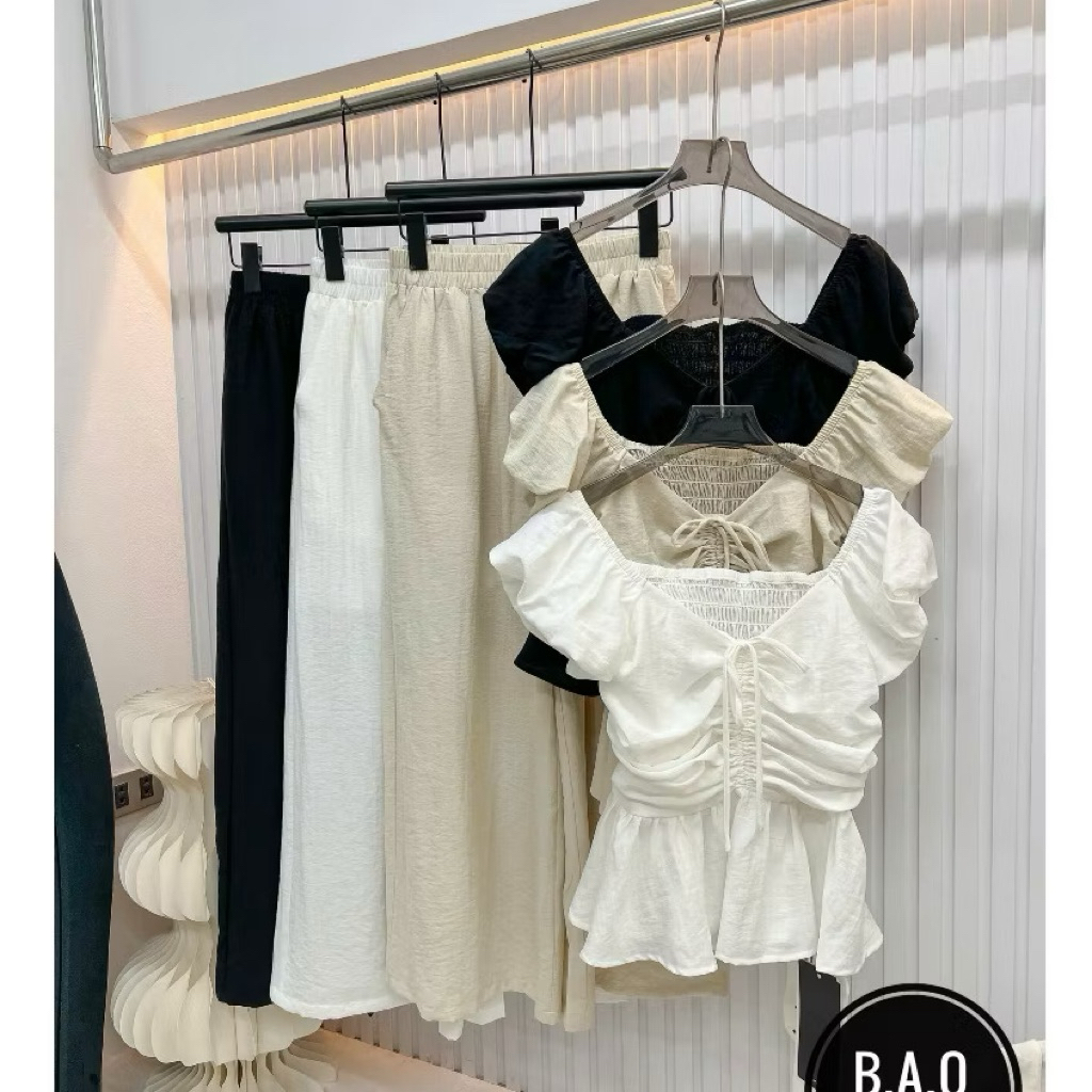 Bộ đũi rút dây, set bộ đũi áo canh tiên chạy chun sau mặc 2 kiểu mix quần xuông bigsize | BigBuy360 - bigbuy360.vn