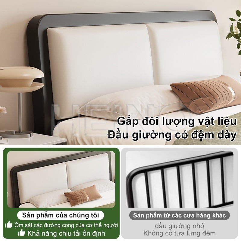 HEINO Giường sắt lắp ráp chịu lực tốt Khung thép làm dày gia cố chắc chắn đủ size 1m - 1m8 | BigBuy360 - bigbuy360.vn