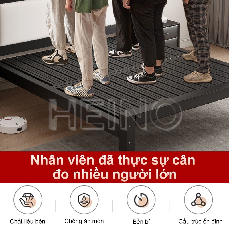 HEINO Giường sắt lắp ráp chịu lực tốt Khung thép làm dày gia cố chắc chắn đủ size 1m - 1m8 | BigBuy360 - bigbuy360.vn