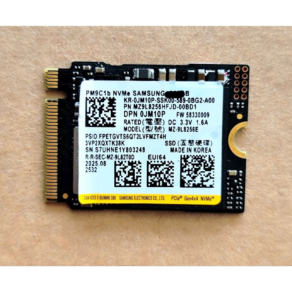 NVME Samsung 1TB PM9C1B 2230 Gen4x4 bóc máy mới sk 100%