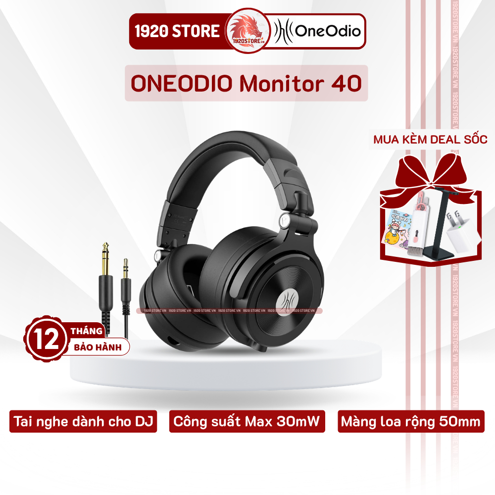 【Hỏa Tốc HCM】Tai Nghe Headphone OneOdio Monitor 40 Màng Loa 50mm, Công Suất Tối Đa 30mW, Dành Cho DJ