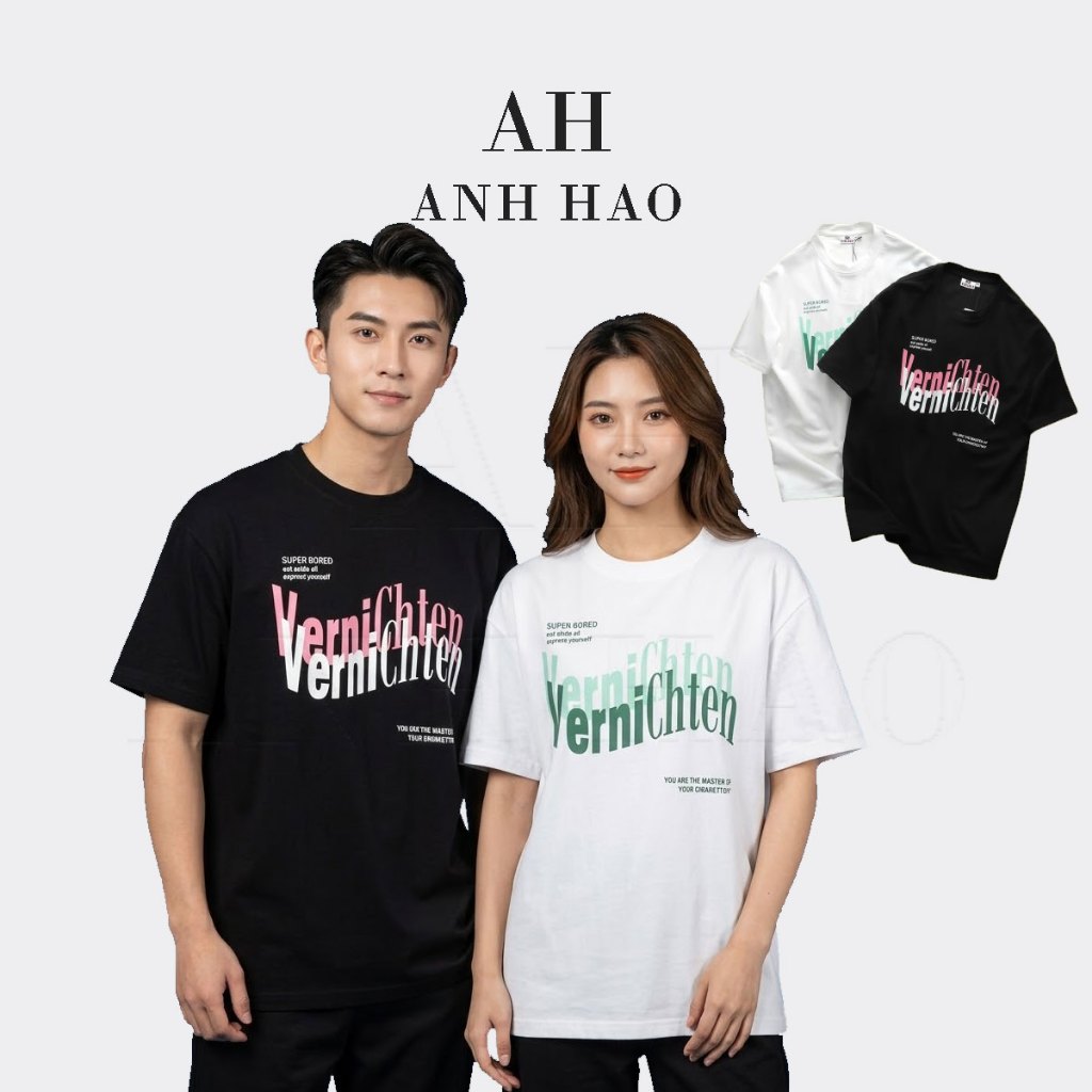 ÁO THUN Unisex NAM CỔ TRÒN MỀM MỊN, thun lạnh, co giãn 4 chiều, thoáng mát - Verni | AH STUDIO