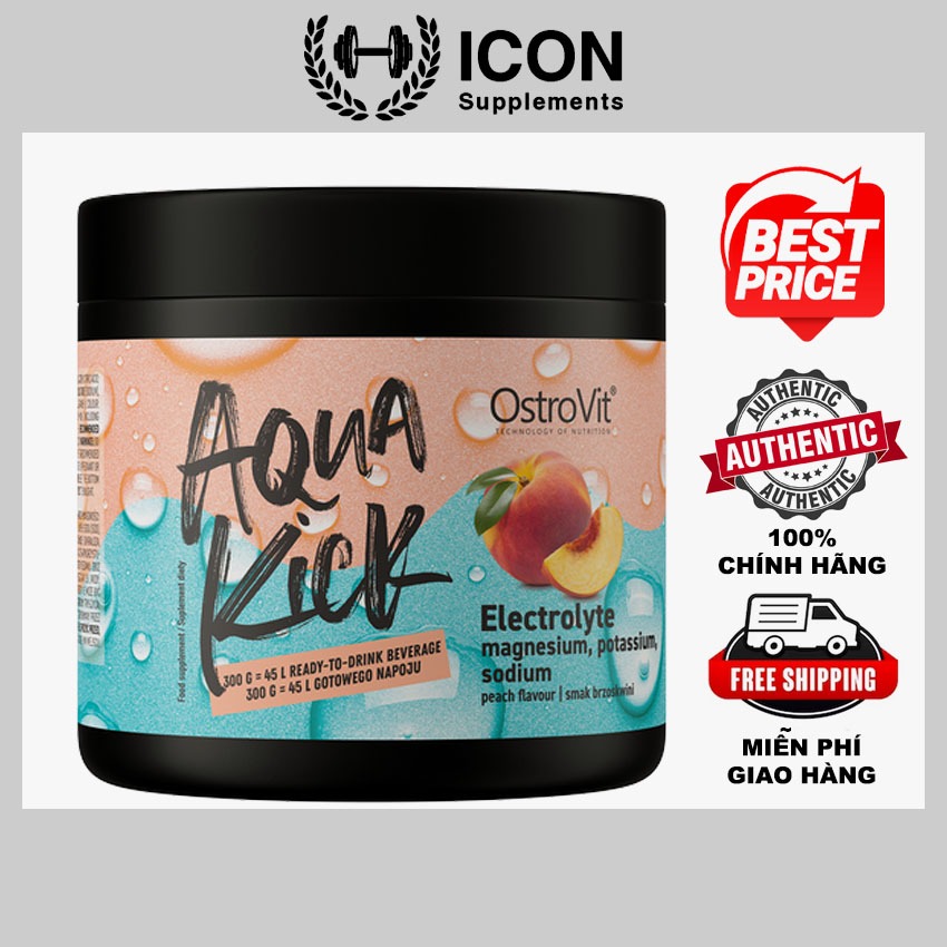 Bột Điện Giải OSTROVIT Aqua Kick Electrolyte 300g (30 lần dùng)