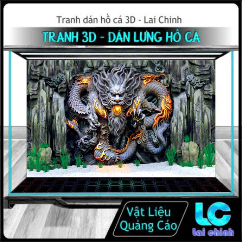 TRANH 3D DÁN HỒ CÁ RỒNG_TRANH LƯNG_R 50