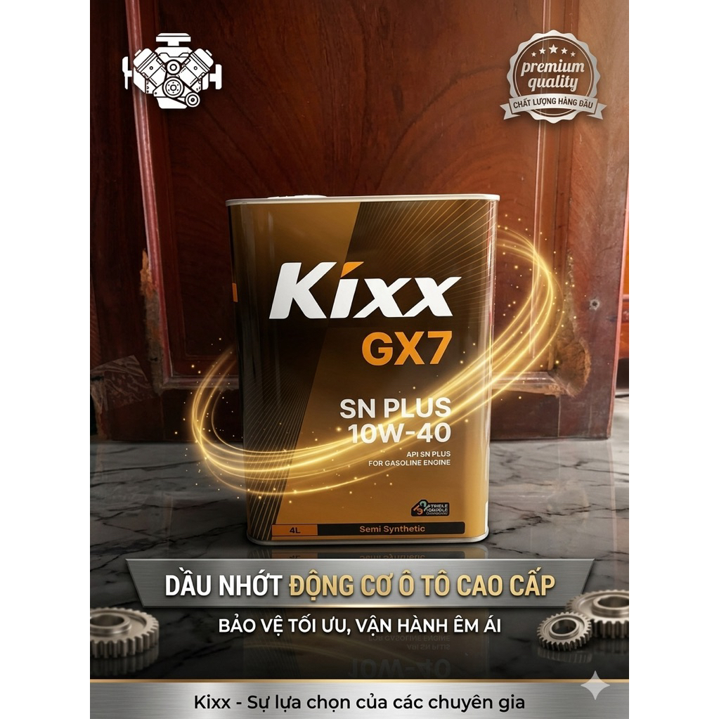 dầu kixx 10w40 Snplus can 4lit