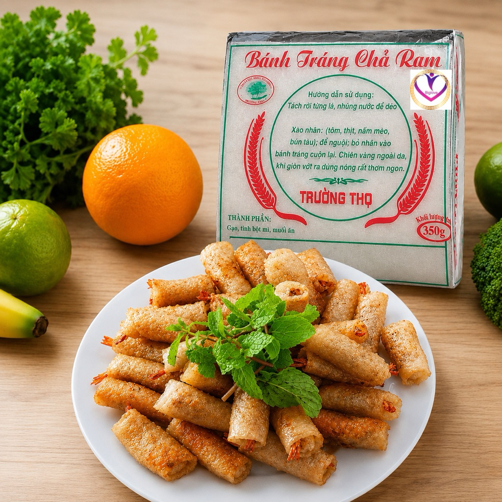 Bịch 350g bánh tráng cuốn ram tôm đất (cuốn ram bắp giòn lâu )cuốn rau thịt ăn liền ,đặc sản Bình Đị