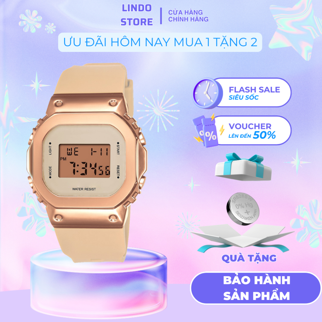 Đồng hồ nữ CINLA DZ8300BE chính hãng điện tử thể thao cao cấp kèm hộp tặng pin