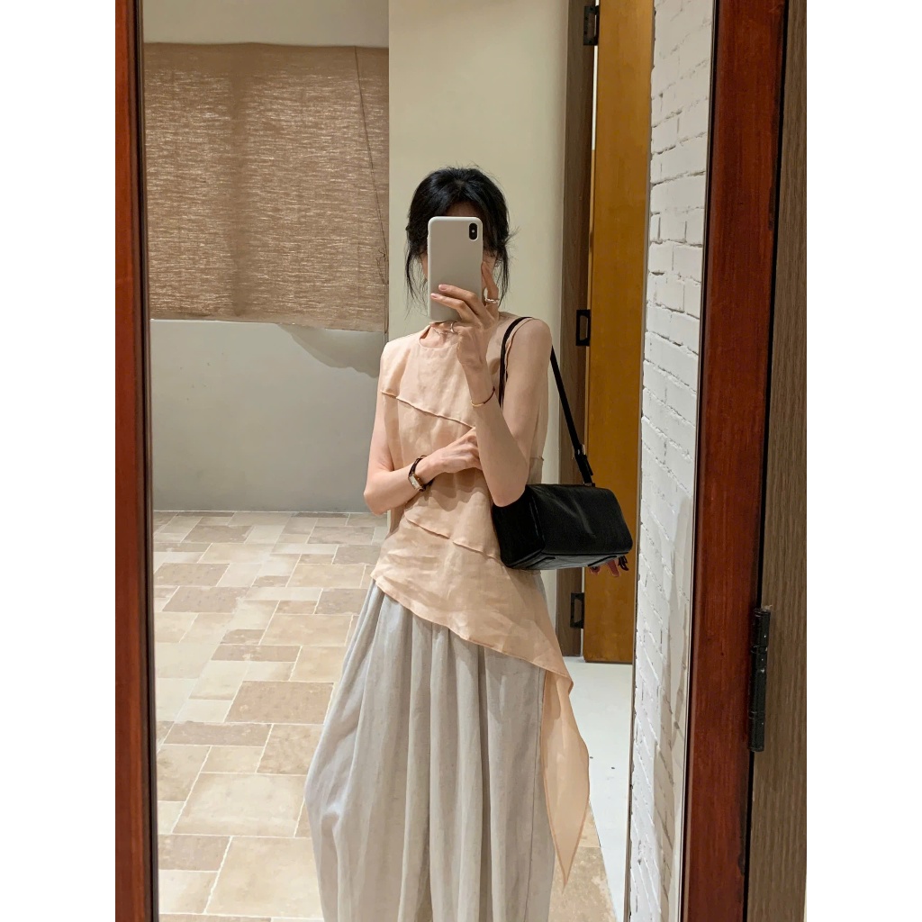 𝗧𝗢 𝗟𝗶𝗻𝗲𝗻 - |BEELY| - Áo Linen tơ tà dài