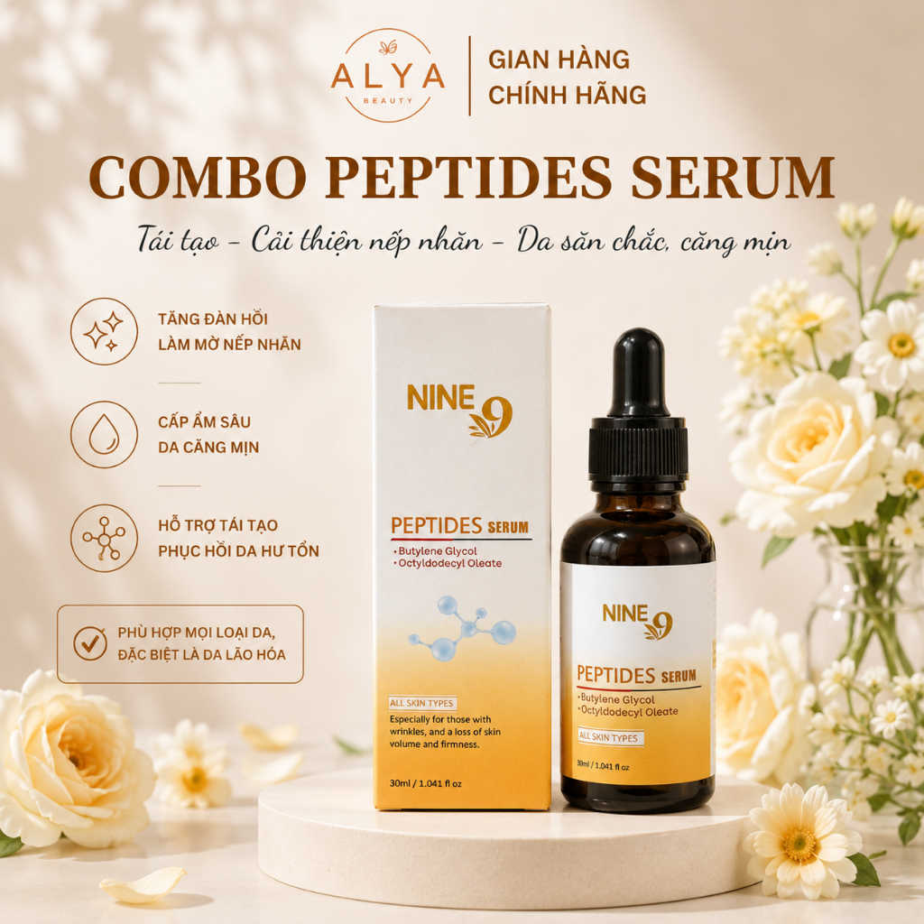 Peptide Serum Nine9 - Hỗ trợ sáng da, giúp chống lão hóa & căng bóng