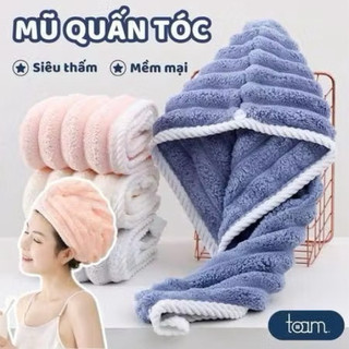 khăn cuốn tóc gội đầu chùm khô