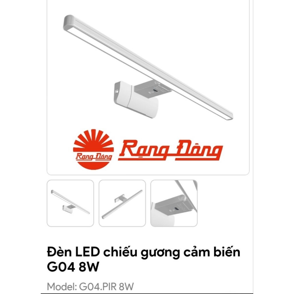 Đèn chiếu gương G04.PIR 8W cảm biến Rạng Đông.