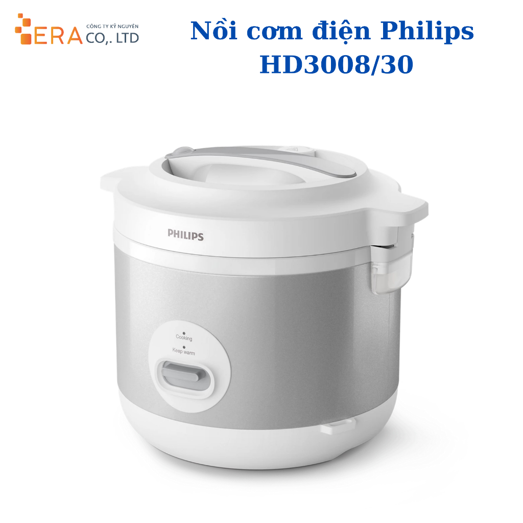 Nồi Cơm Điện Philips HD3008/30 - Dung Tích 1.8L, Hàng Chính Hãng Bảo Hành 24 Tháng