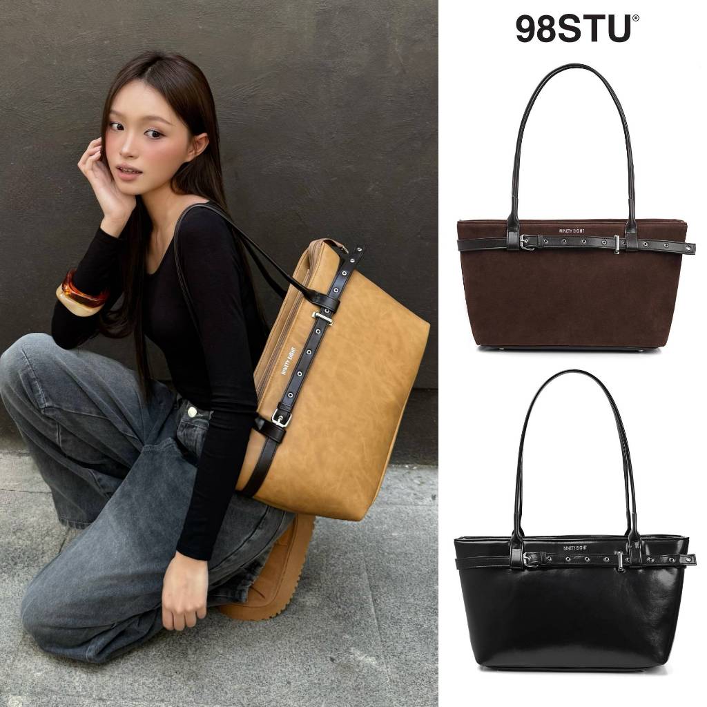 Túi tote Beltline 98stu Local Brand cỡ lớn Đựng laptop 14 inch Da PU cao cấp