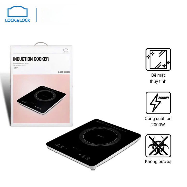 Bếp điện từ 2000W LocknLock Induction Cooker, 220-240V, 50/60Hz, – EJI411 - Hàng Chính Hãng