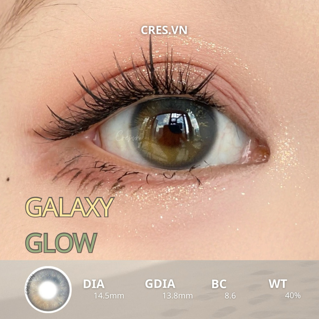 [ Buy 2 Get 1 ] GALAXY GLOW l Lens CRES tone Douyin xanh ửng vàng nhũ nhẹ Best Seller 14.5MM