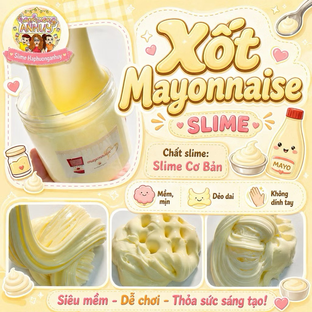 🇺🇸 Basic Slime / Slime “ Xốt Mayonnaise “ / Slime Cơ Bản, Slime Bóng / Slime Haphuonganhuy