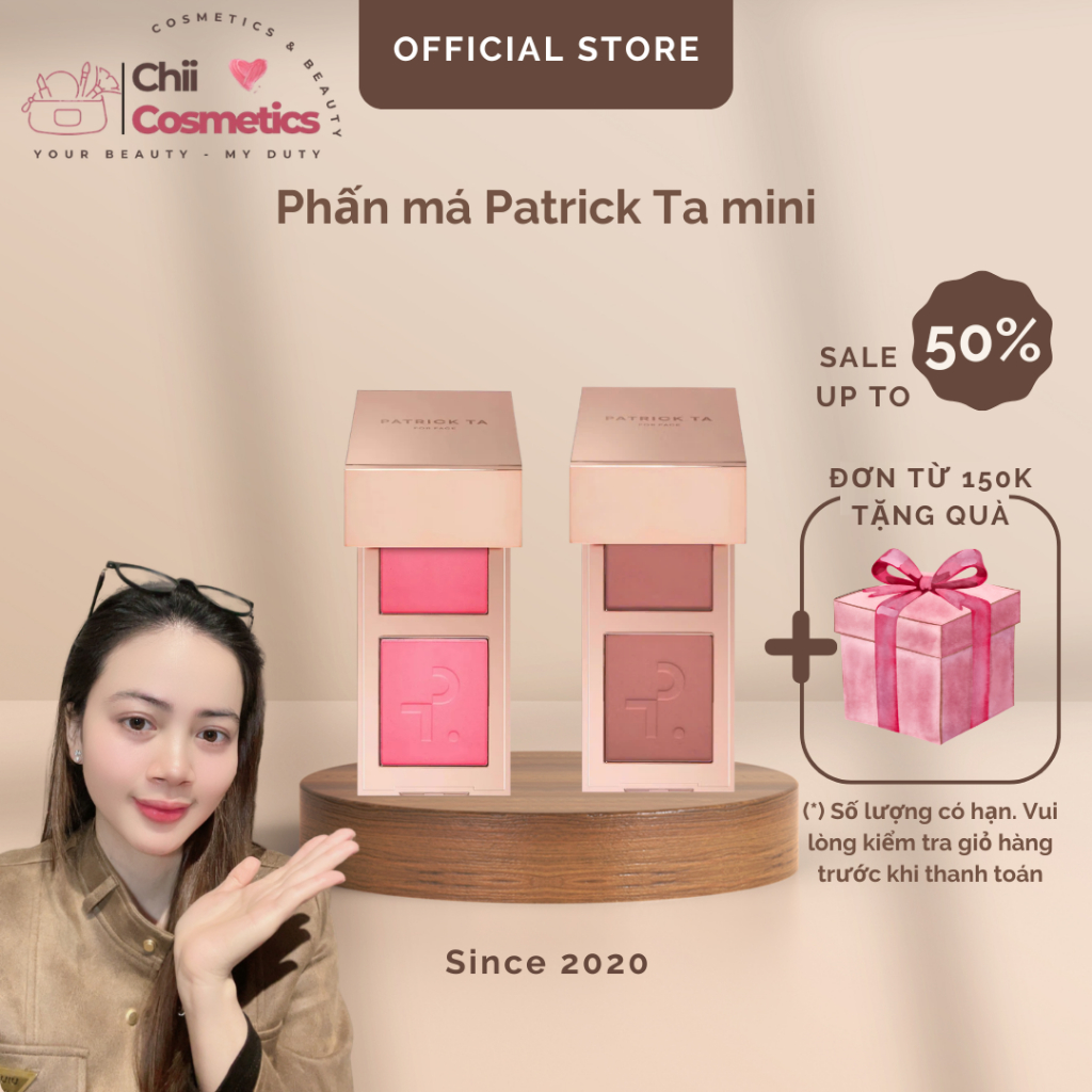 Phấn Má Hồng PATRICK TA Cream & Powder Blush Duo Mini size