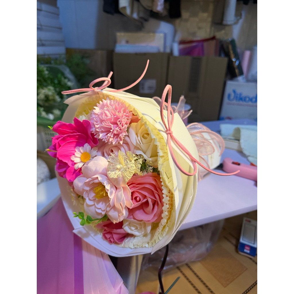 HOA SÁP THƠM- HOA SÁP BÓ CỐT TRÒN 15 HOA MÀU HỒNG PASTEL XINH XẮN PHÙ HỢP MỌI DỊP LỄ, Kỉ NIỆM