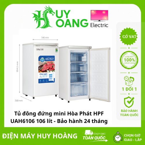 Tủ đông đứng mini Hòa Phát HPF UAH6106 106 lít - Bảo hành 24 tháng