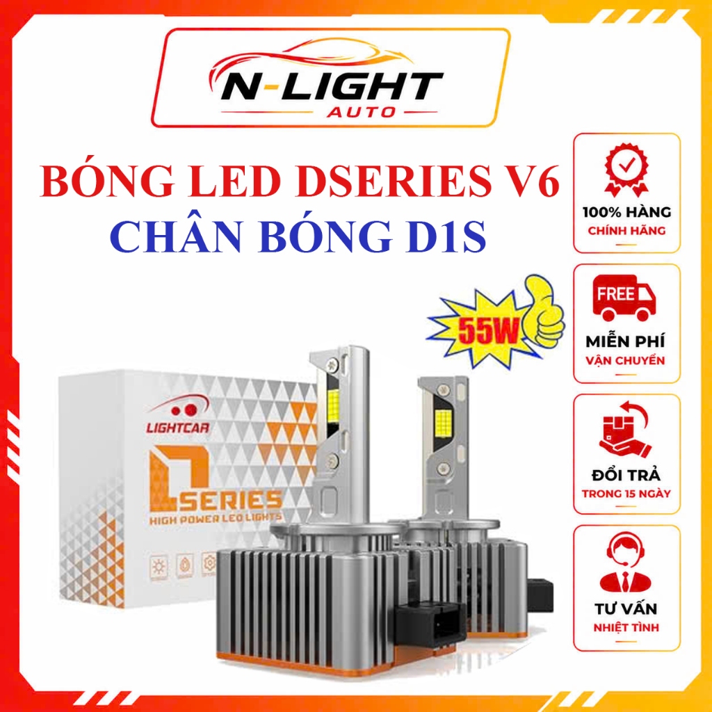 Đèn Led D1S Cao Cấp , LightCar V6 D1S Siêu Sáng 55W